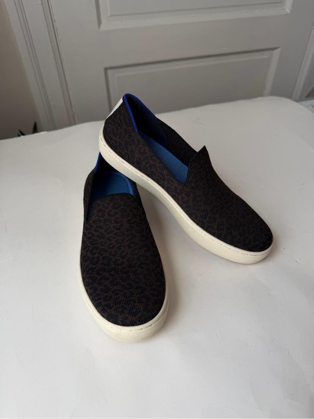 Rothy’s The Sneaker Slip On Shoes Espresso Spot Black Brown Knit Women’s Sz 7 - Picture 3 of 13